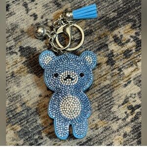Blue Rhinestone Bear Keychain/Bag Charm